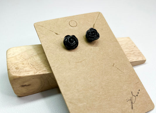 Strength Black Petal Stud